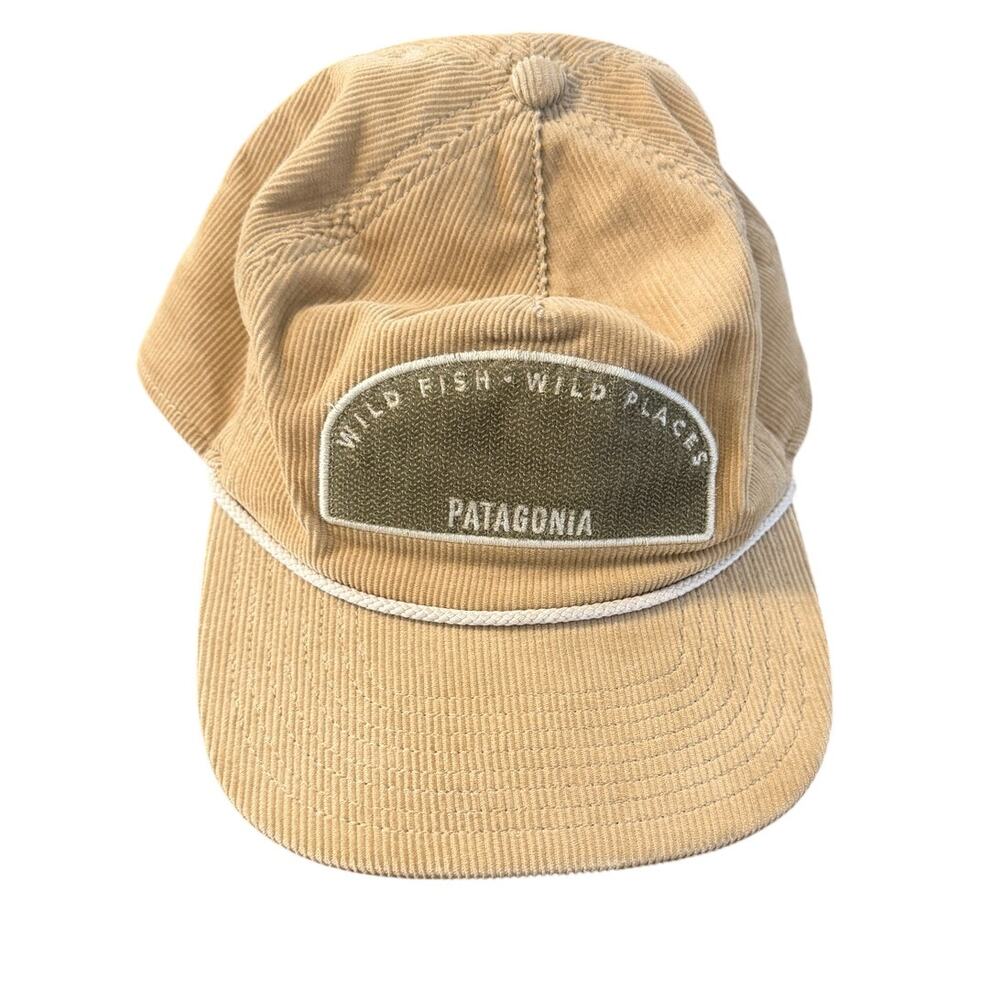 Patagonia Wild Fish Wild Places Corduroy Snapback Hat Cap Tan